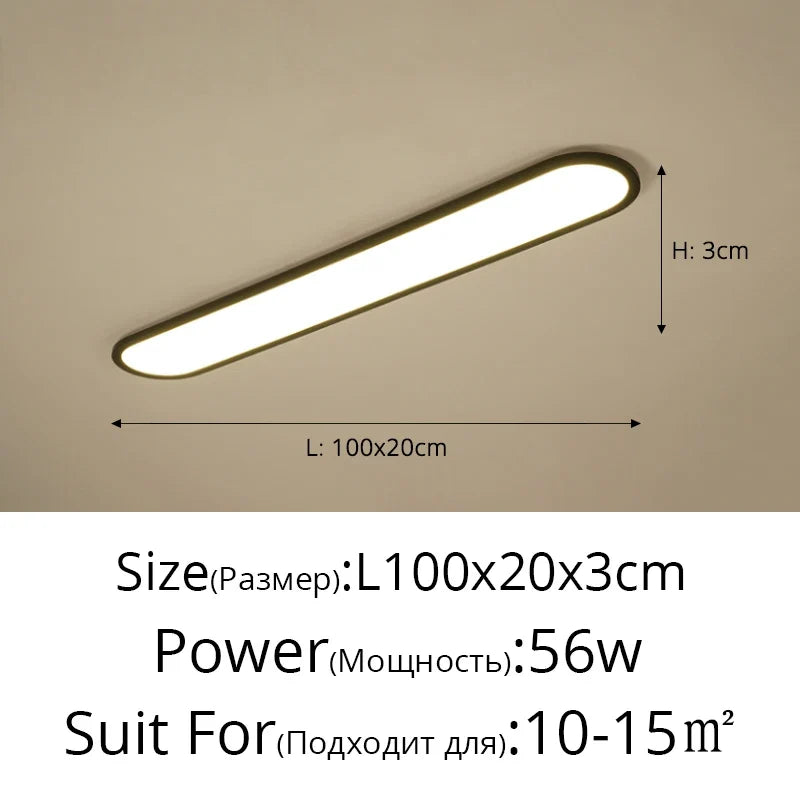 lustre moderne nordique simple led rectangulaire pour bar