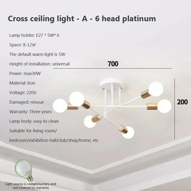 lustre led moderne semi-noir blanc or intérieur salon manger chambre