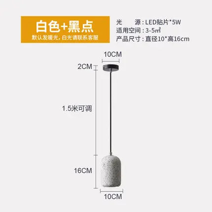 suspension moderne en ciment industriel led nordique