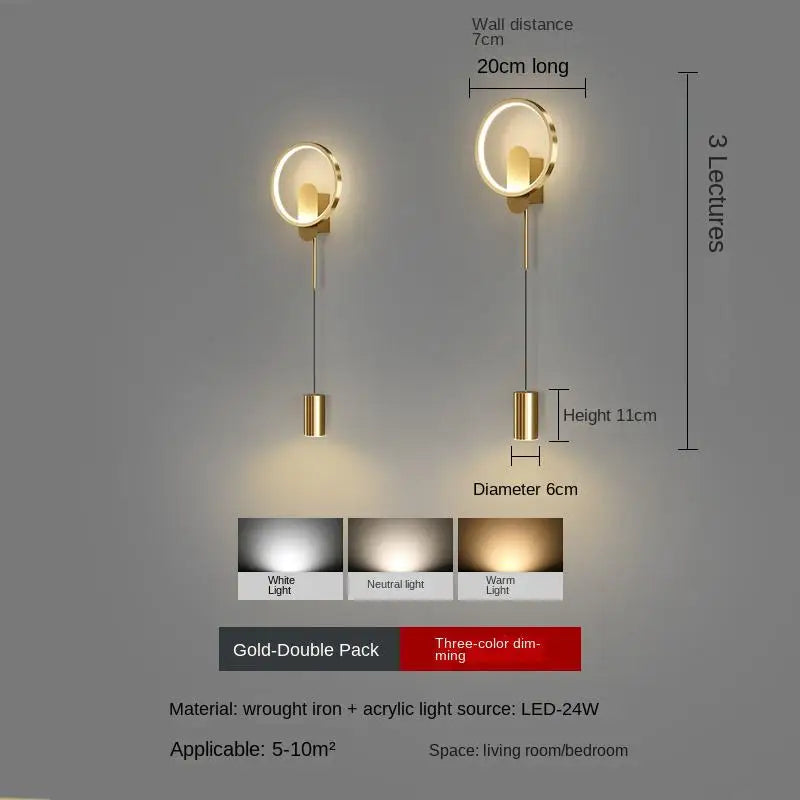 Nordic minimalist living room background wall light, modern creative corridor hallway light, bedroom bedside decorative light