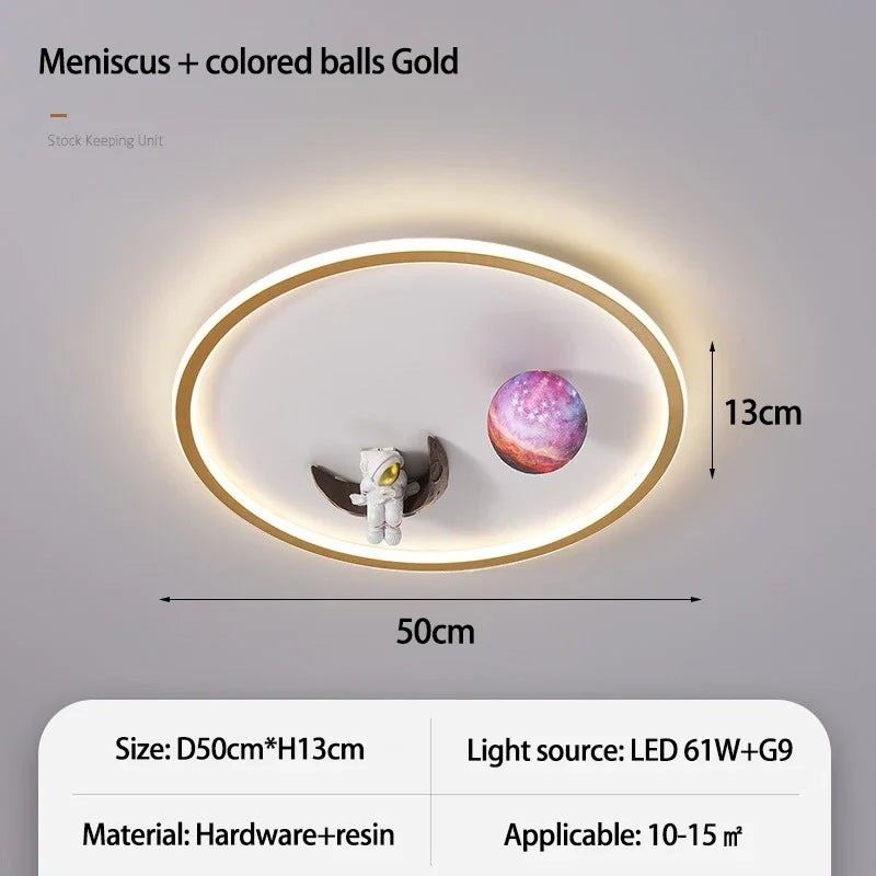 SANDYHA moderne espace planète plafonnier lampe de dessin animé chambre d'enfants Lampa Sufitowa Techo Plafonnier lampara Colgantes Para