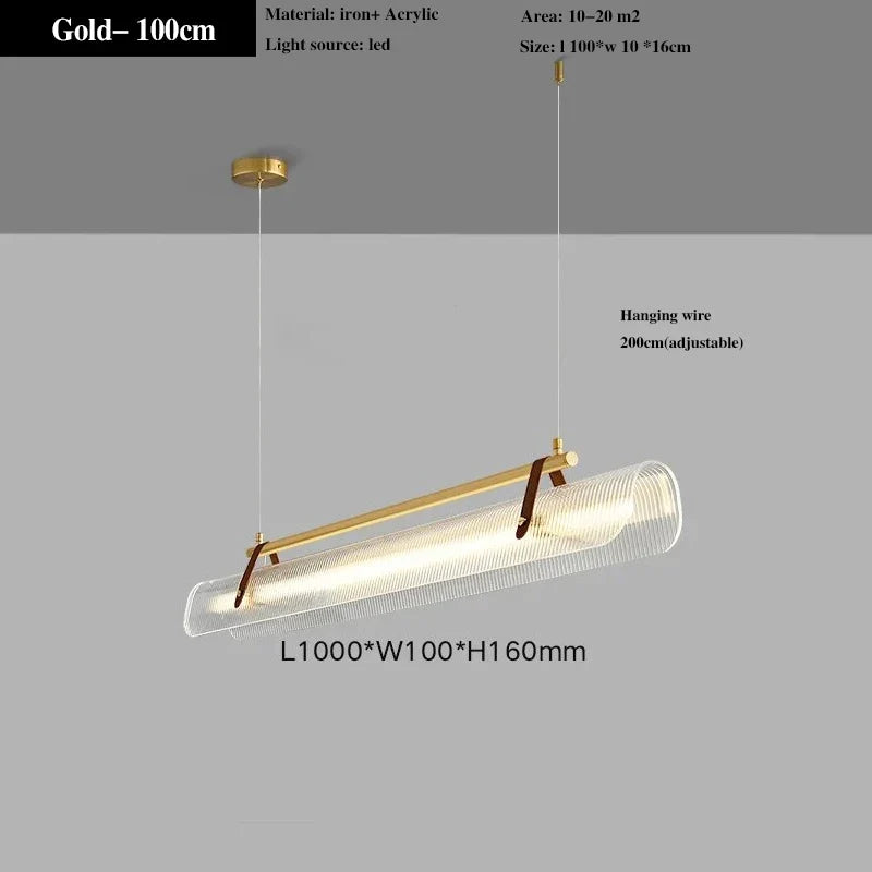 lustre en acrylique avec ceinture led pour éclairage moderne