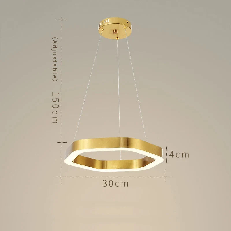 Hexagone Design Led Lustre Moderne De Luxe En Acier Inoxydable Lampe Salon Suspension Luminaire Décor À La Maison Escalier Plafond Lustre