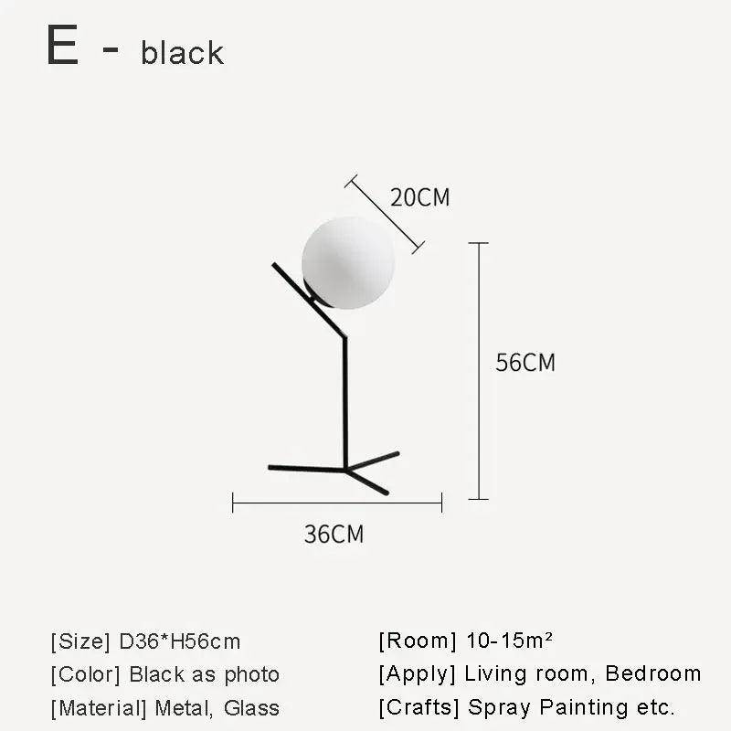 lampe à poser nordique en verre pour décoration moderne