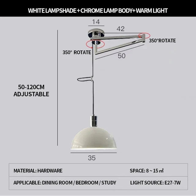 lustre pliable moderne nordique design télescopique pour intérieur contemporain
