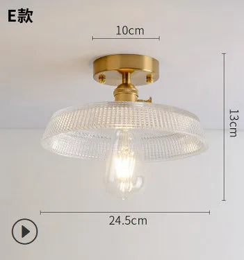 plafonnier moderne japonais en verre sculpté rétro élégant