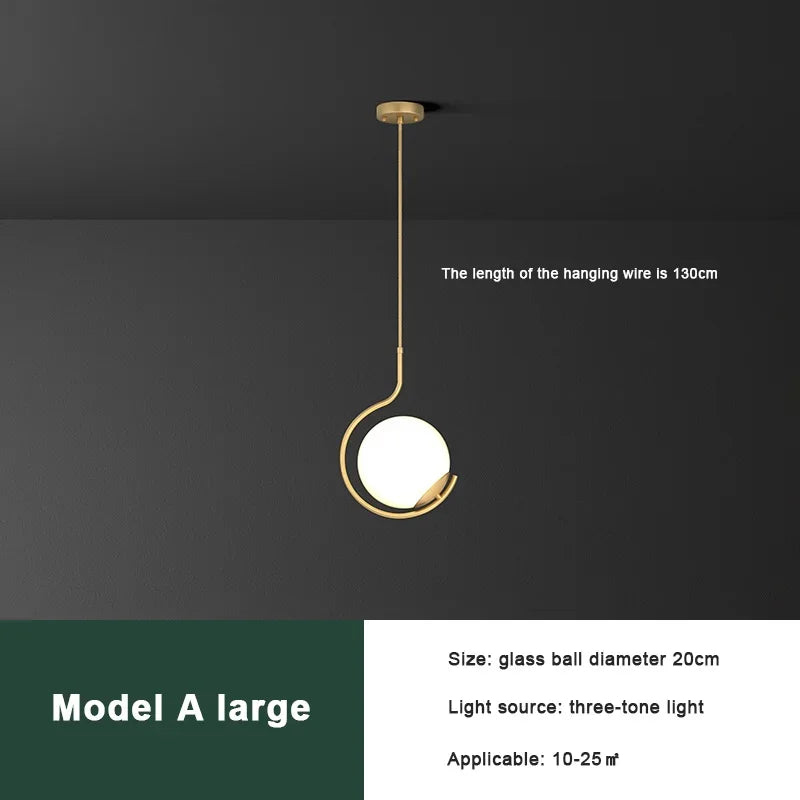 lustre led moderne minimaliste en verre pour hôtel