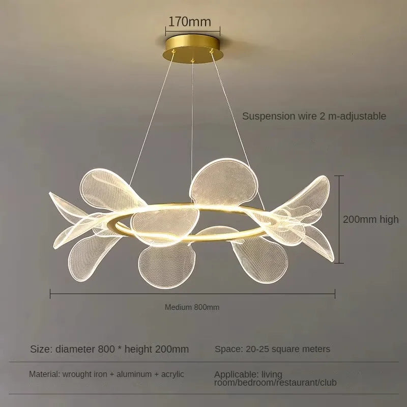 lustre en acrylique minimaliste design créatif à pétales