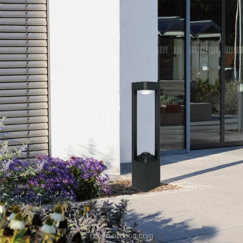 lampes solaires modernes carrées en aluminium pour extérieur étanche