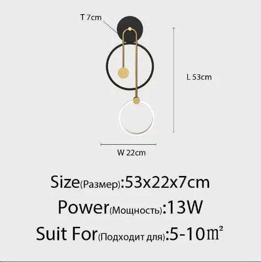 applique murale led ronde moderne décorative pour intérieur