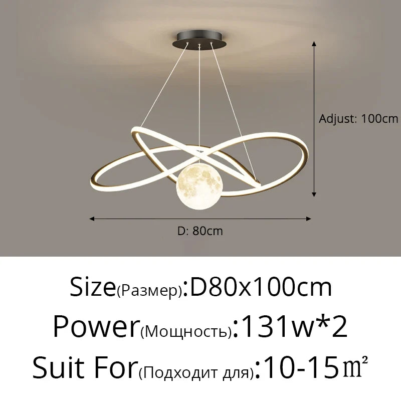 Lustre led arrondi pour décoration intérieure