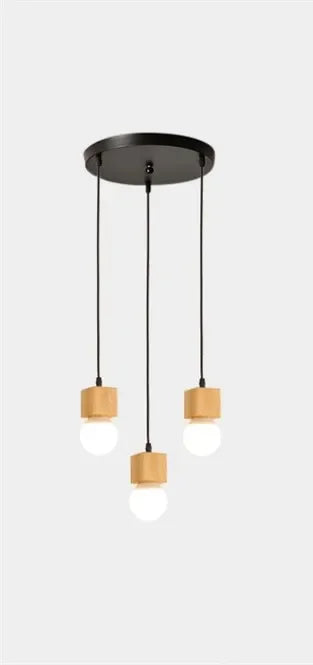 suspension vintage en bois de chêne design moderne