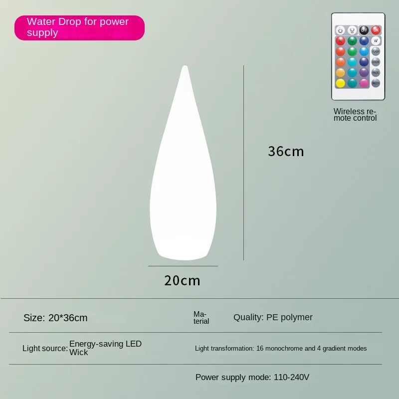 lampadaire de jardin solaire étanche en forme de goutte d'eau