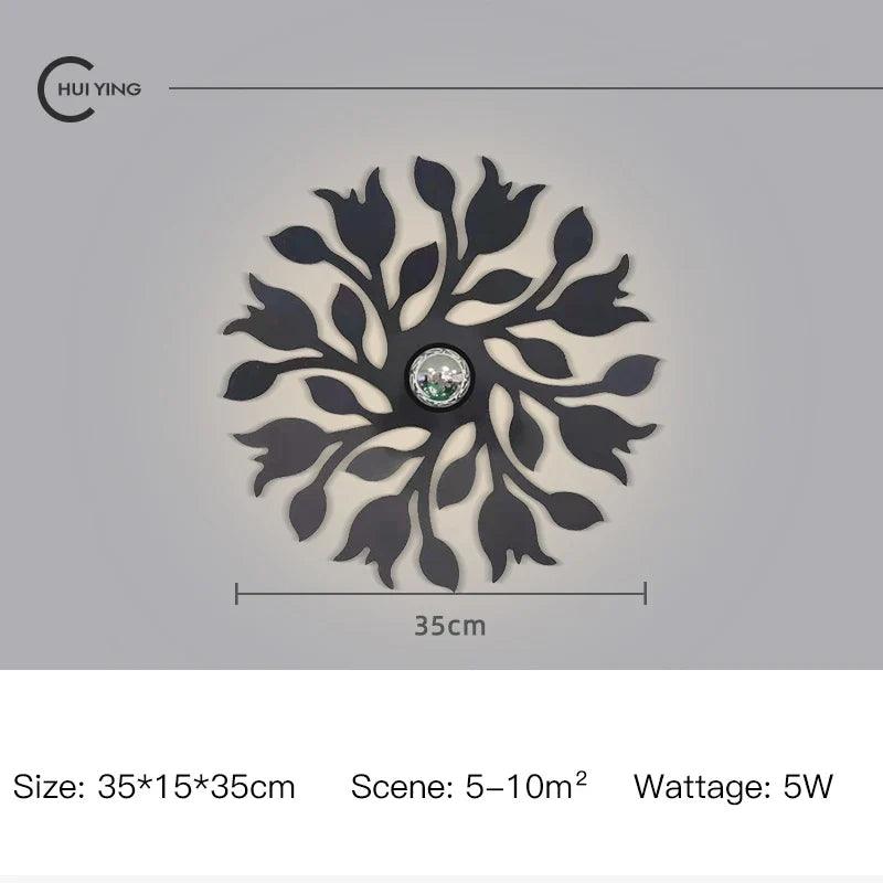 applique murale nordique en fer à led décorative pour intérieur élégant