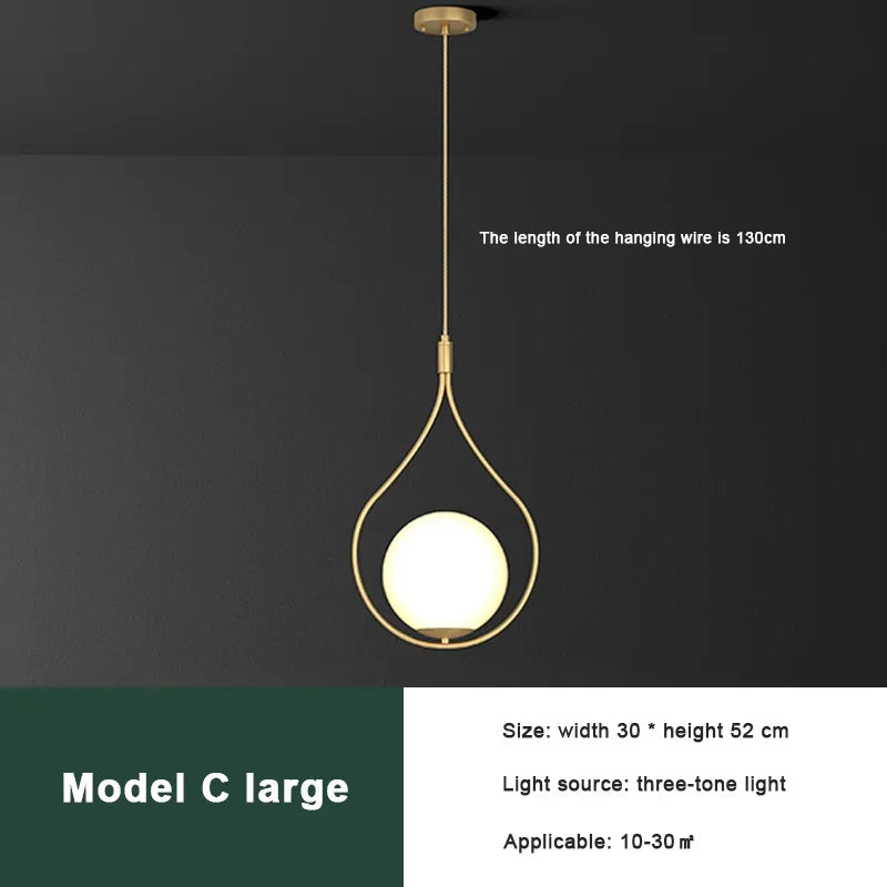 lustre led moderne minimaliste en verre pour hôtel
