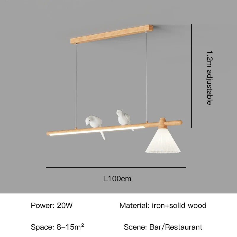 lustre moderne en bois suspension créative pour décoration intérieure