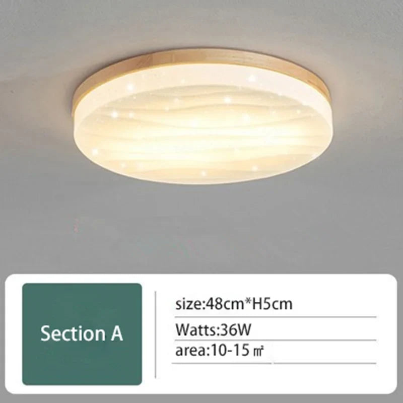 plafonniers led minimaliste en bois massif pour entrée