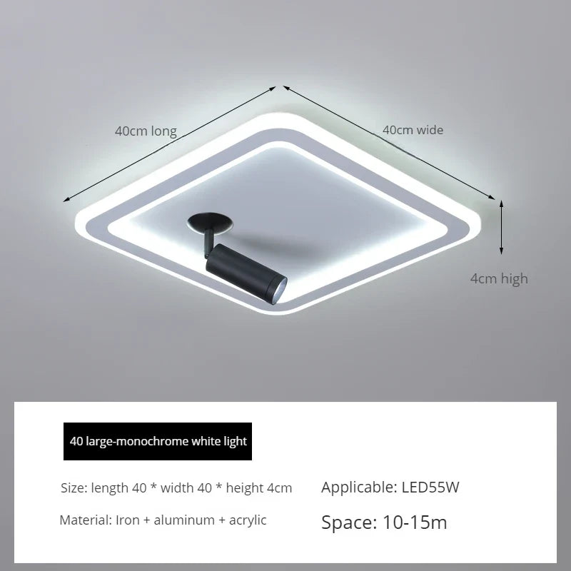 ins moderne plafond led ronde carrée avec projecteur monté en surface