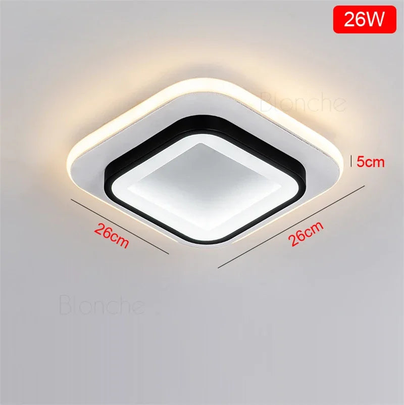 plafonnier moderne à leds design rond ou carré pour décoration intérieure