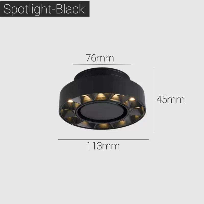 Plafonnier spot anneau led anti-éblouissement monté sur surface pliable