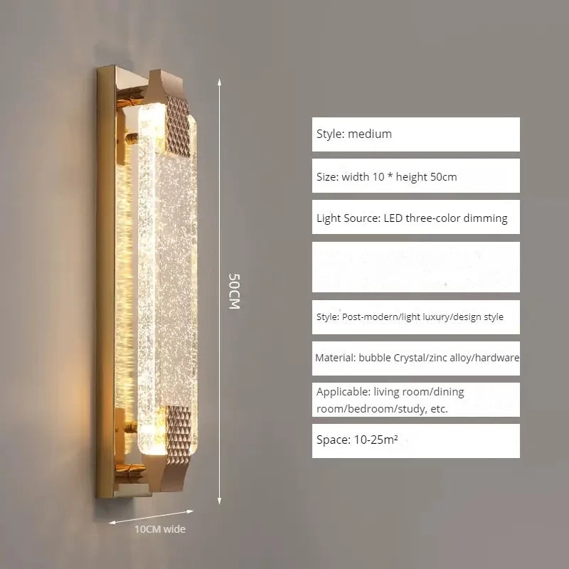 applique murale led bulle cristal moderne luxe décoration