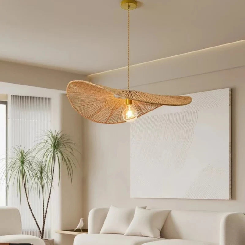 suspension japonaise en corde de chanvre style rétro décoratif