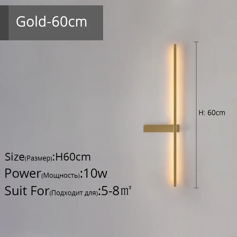 applique murale led minimaliste en aluminium pour éclairage intérieur