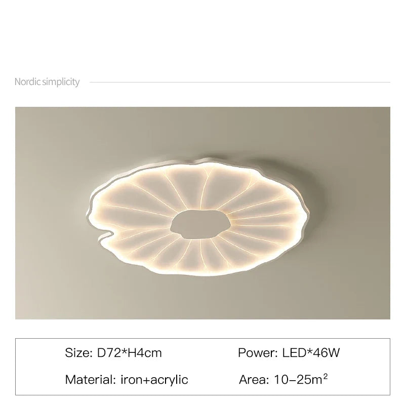 plafonnier led créatif en forme de feuille de lotus décoratif