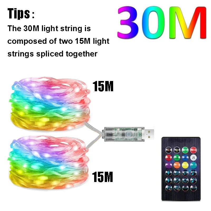 guirlande lumineuse led intelligente bluetooth pour fêtes et décorations