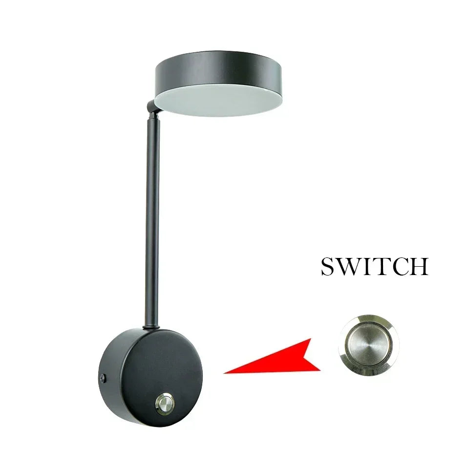 applique murale led moderne éclairage rotatif pour intérieur décoratif