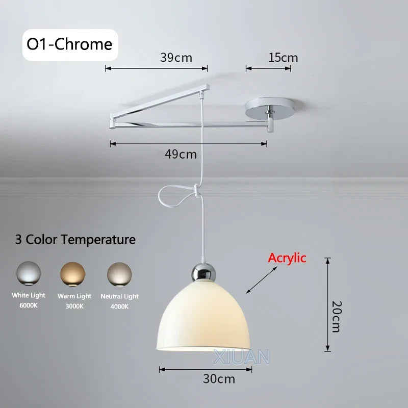 lustre led avec bras réglable pour bar et restaurant