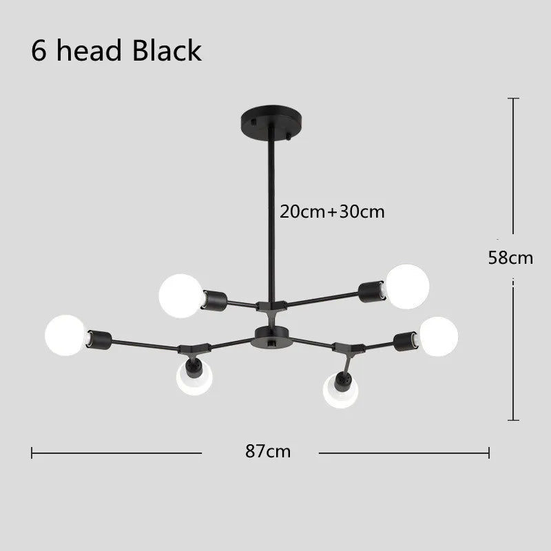 lustre moderne spoutnik satellite lampe suspendue 3 6 9 branches