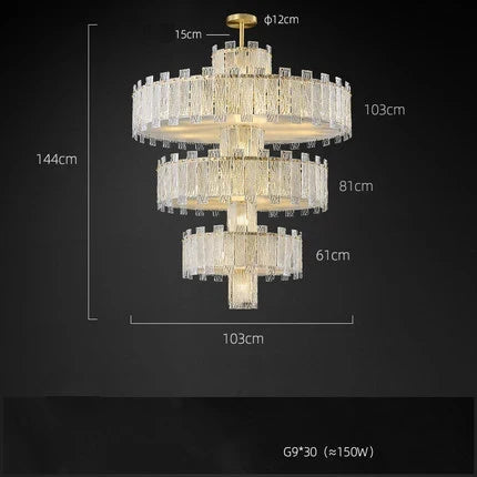 plafonnier design rond à couches en cuivre doré