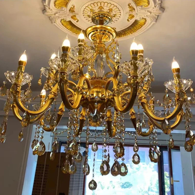 lustre en cristal moderne avec éclairage LED suspendu