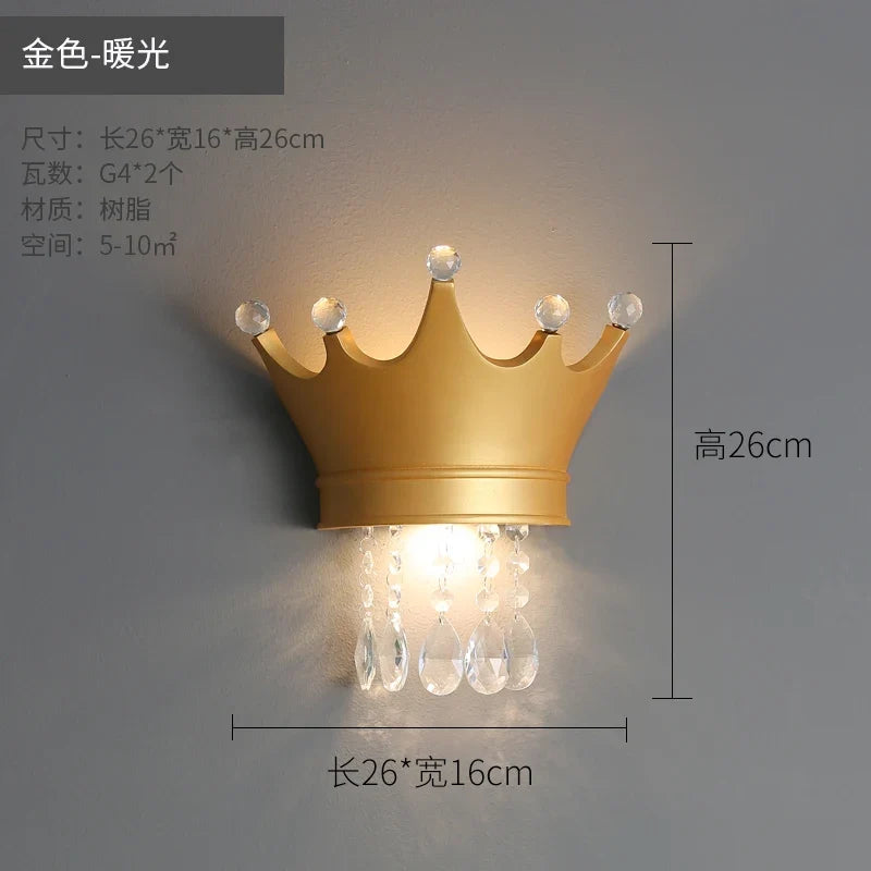 applique murale couronne nordique en résine pour chambre enfant mignonne