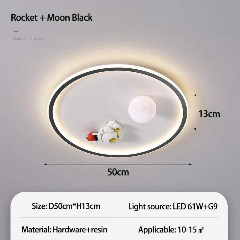 SANDYHA moderne espace planète plafonnier lampe de dessin animé chambre d'enfants Lampa Sufitowa Techo Plafonnier lampara Colgantes Para