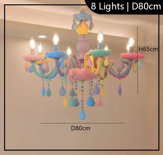 lustre arc-en-ciel pour enfants style macarone kawaii led