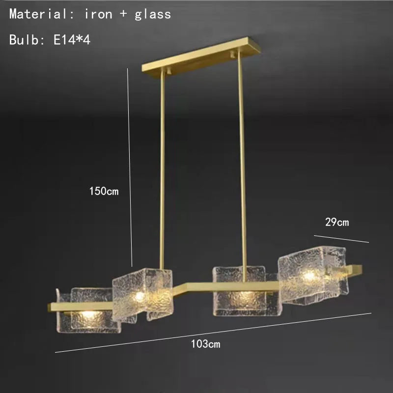 lustre en verre motif eau pour décoration intérieure style créatif