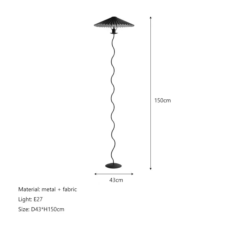 lampadaire en tissu plissé nordique décoration artisanale pour la maison