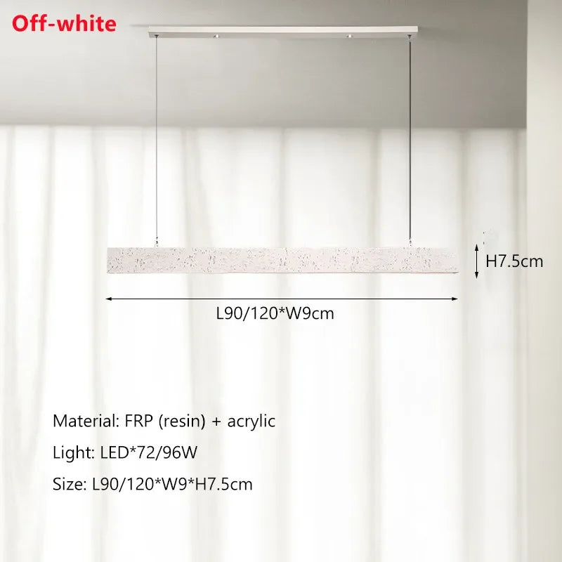 Nordic Minimalist Wabi-Sabi Wind LED Strip Restaurant Pendant Lights Home Decor Dining Room Bar Chandelier Hanging Lamp Fixtures