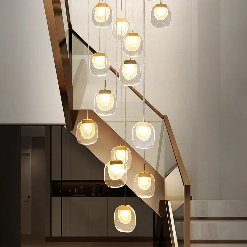 suspension moderne en cristal pour éclairage décoratif intérieur