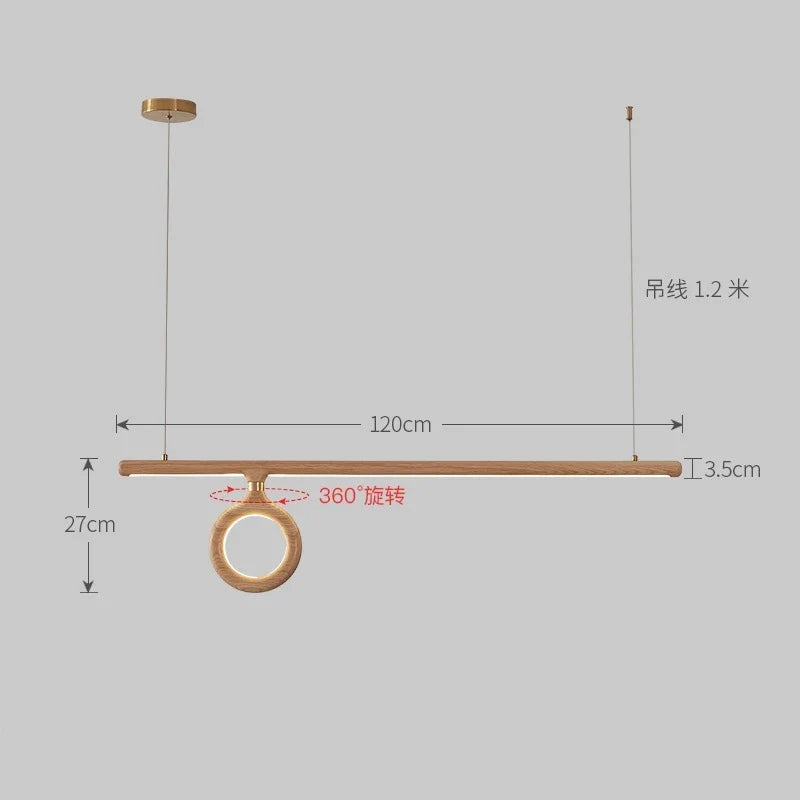 lustre en bois nordique style japonais pour éclairage intérieur