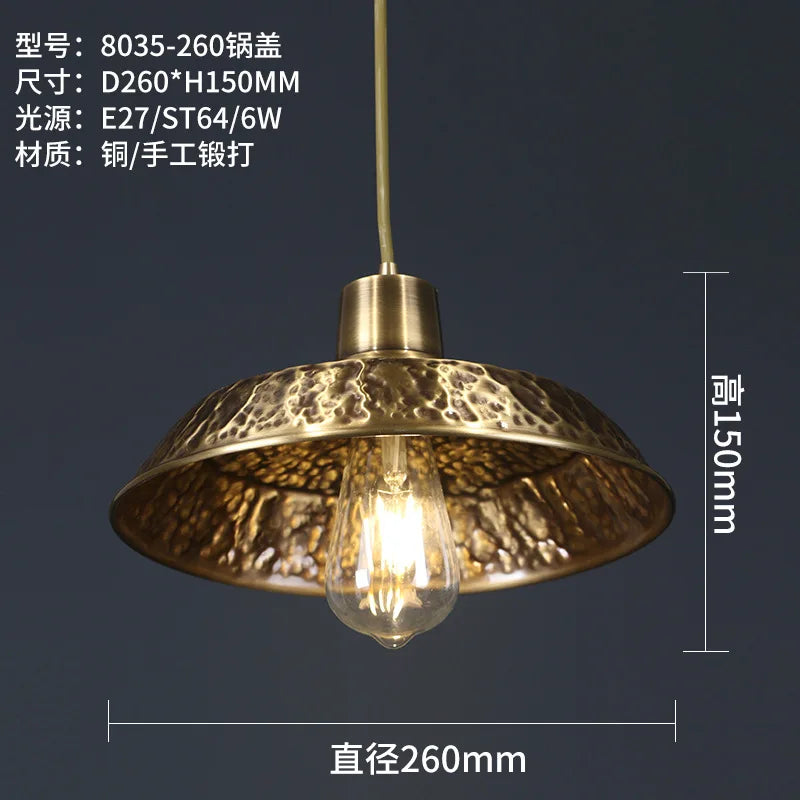 lustre décoratif chinois en cuivre pour ambiance zen
