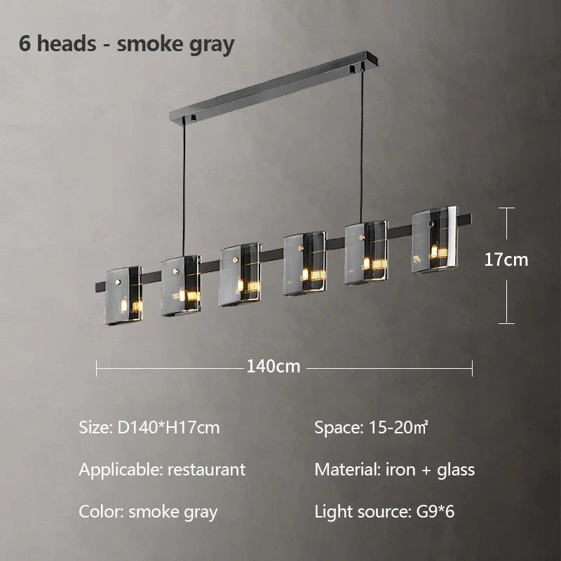 lustre italien minimaliste en verre pour éclairage moderne