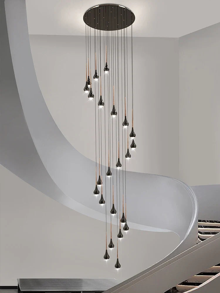 suspension moderne à led pour escalier et intérieur