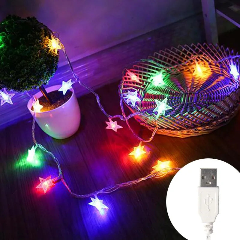 guirlande lumineuse étoile pour décoration extérieure et fêtes