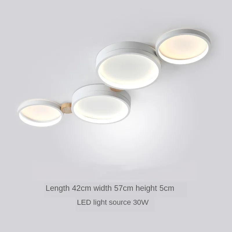 plafonnier moderne en bois avec éclairage led intérieur