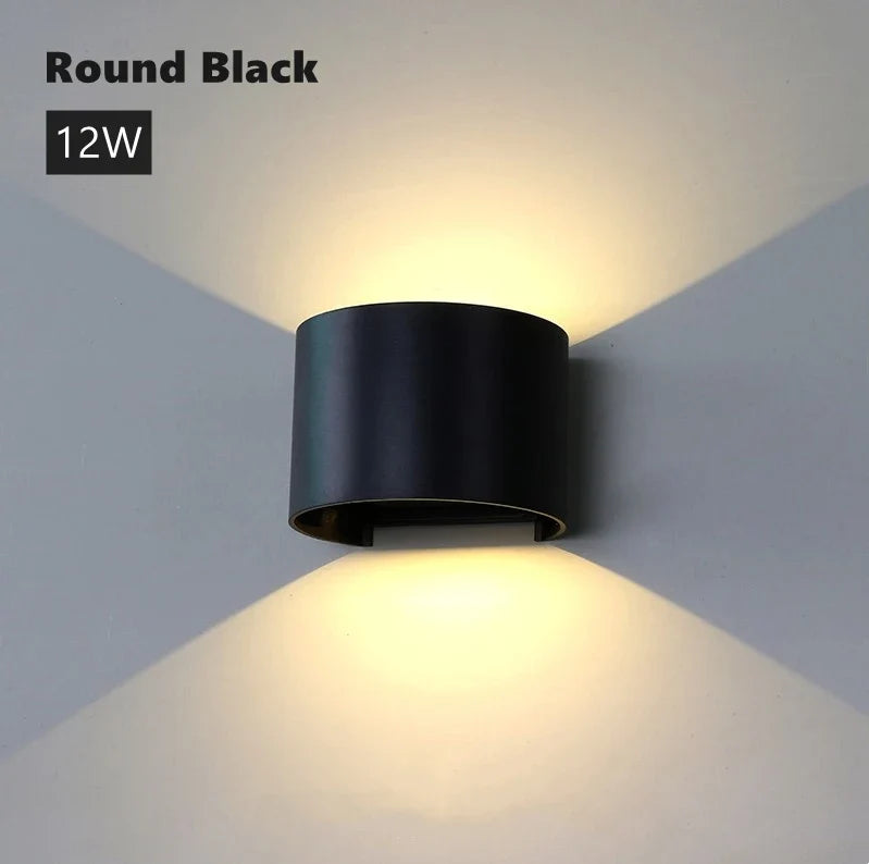 12W UP and Down Outdoor LED Wall Lamp PIR Motion Sensor Waterproof Garden Porch Light Adjustable Aluminum Wall Sconce Lighting