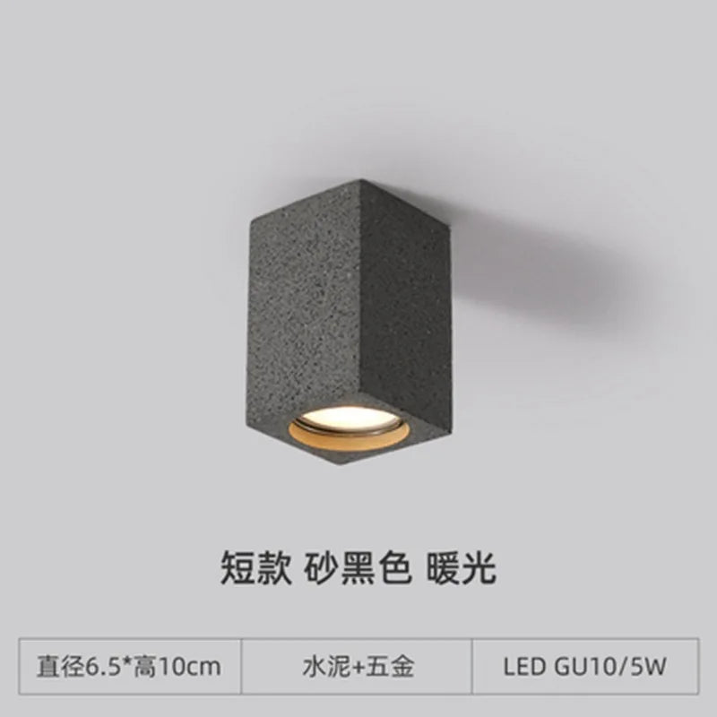 plafonnier terrazzo led en ciment style industriel pour intérieur moderne