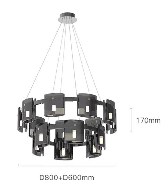 lustre moderne en verre fumé pour une décoration élégante